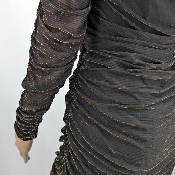 Vintage 1990s Scarlett Mini Dress Metallic Ruched Glam Whimsygoth Hollywood 5 - Picture 11 of 11